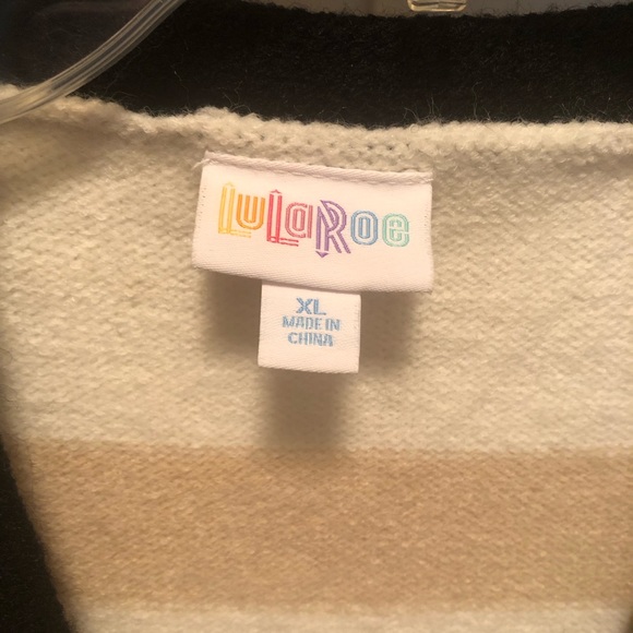 LuLaRoe Peyton Striped Cardigan XL NWT - Picture 2 of 6